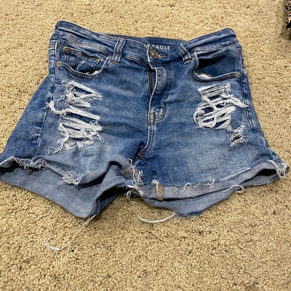 American Eagle Outfitters Pants - American Eagle Women's Denim Shorts, Size 8, Blue Hi-Rise Shortie